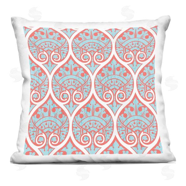 stupell industries Geoff Tygert | Pink Blue Ogee Pattern Printed Throw Pillow