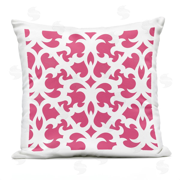 Stupell Industries Geoff Tygert | Pink Brocade Motif Shapes Printed Throw Pillow