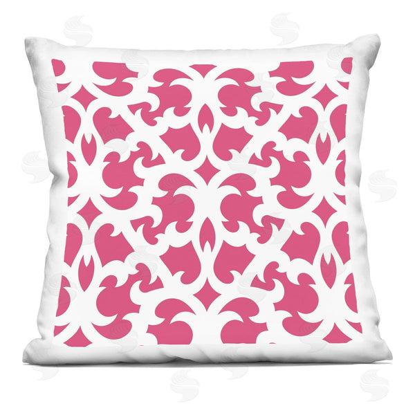 stupell industries Geoff Tygert | Pink Brocade Motif Shapes Printed Throw Pillow