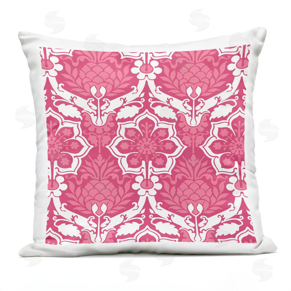Stupell Industries Geoff Tygert | Pink Jacquard Floral Pattern Printed Throw Pillow