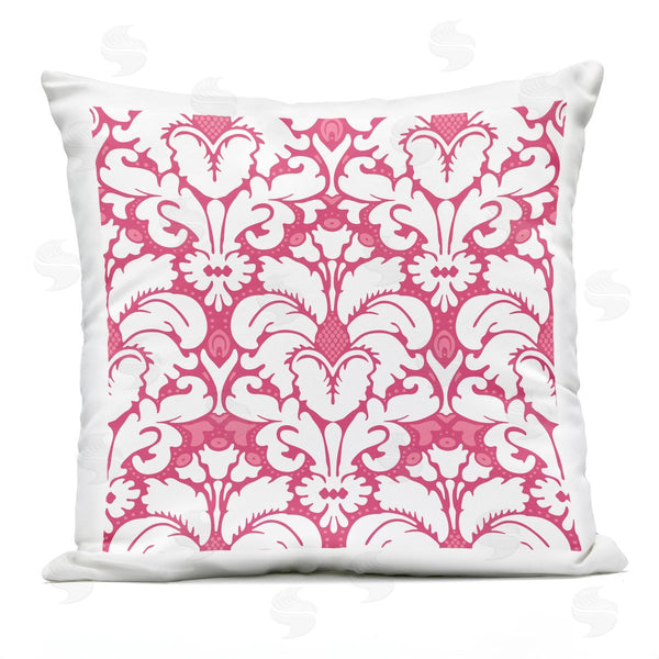 Stupell Industries Geoff Tygert | Pink White Brocade Pattern Printed Throw Pillow