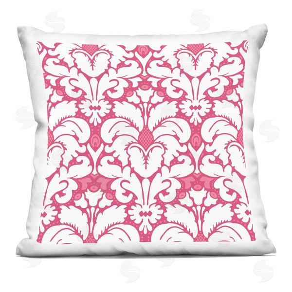 stupell industries Geoff Tygert | Pink White Brocade Pattern Printed Throw Pillow