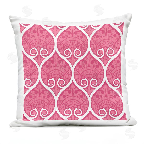 Stupell Industries Geoff Tygert | Pink White Ogee Pattern Printed Throw Pillow