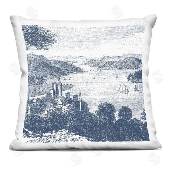 stupell industries Geoff Tygert | Port Town Toile Scenery Printed Throw Pillow