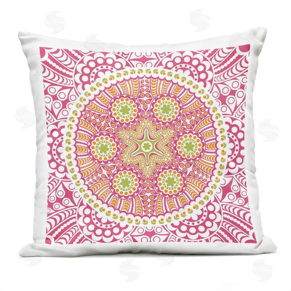 Stupell Industries Geoff Tygert | Red Detailed Mosaic Medallion Printed Throw Pillow