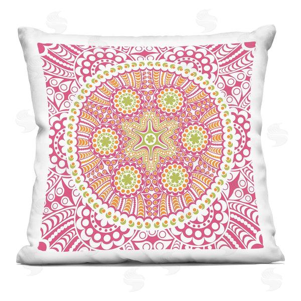 stupell industries Geoff Tygert | Red Detailed Mosaic Medallion Printed Throw Pillow