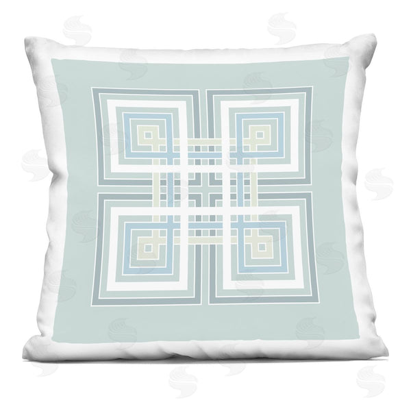 stupell industries Geoff Tygert | Turquoise Greek Key Shapes Printed Throw Pillow