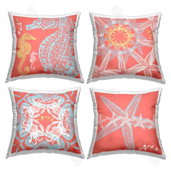 stupell industries Geoff Tygert | Vivid Sea Life Nautical Pattern Printed Throw Pillow Set