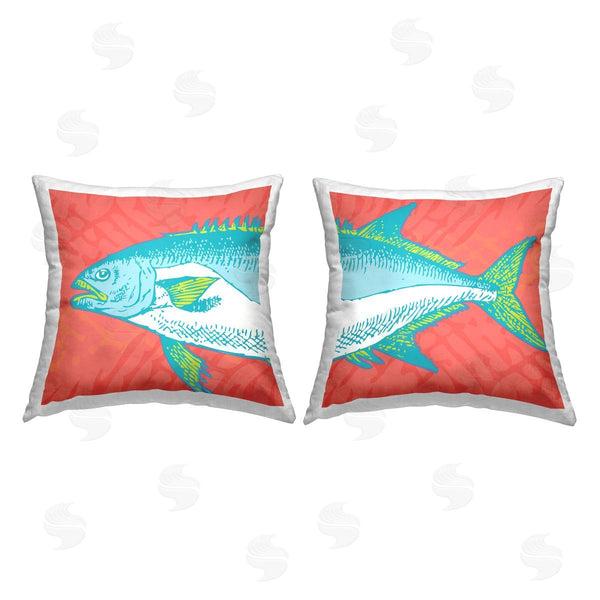 stupell industries Geoff Tygert | Vivid Tuna Aquatic Fish Printed Throw Pillow Set