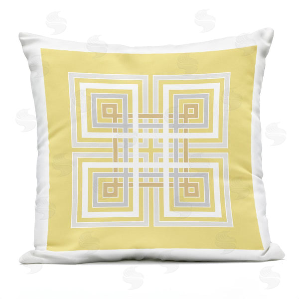 Stupell Industries Geoff Tygert | Yellow Greek Key Pattern Printed Throw Pillow