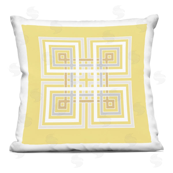 stupell industries Geoff Tygert | Yellow Greek Key Pattern Printed Throw Pillow