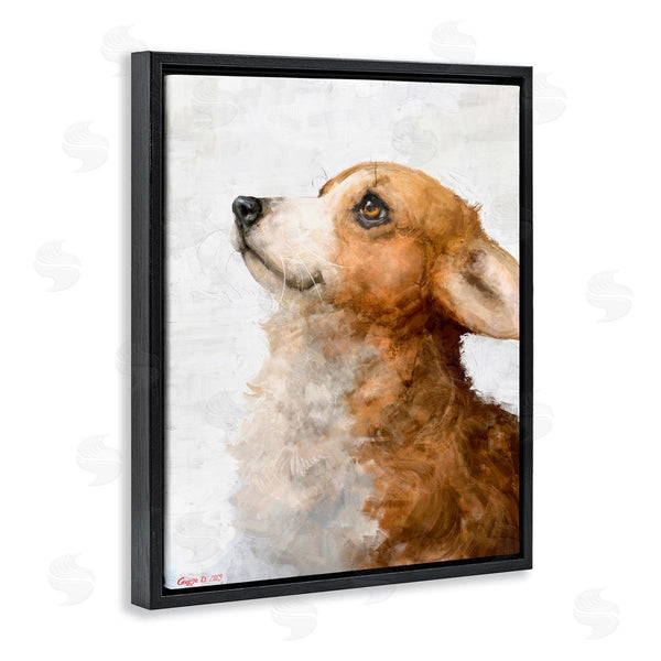 Stupell Industries George Dyachenko | Adorable Corgi Puppy Portrait Pet Dog Watercolor