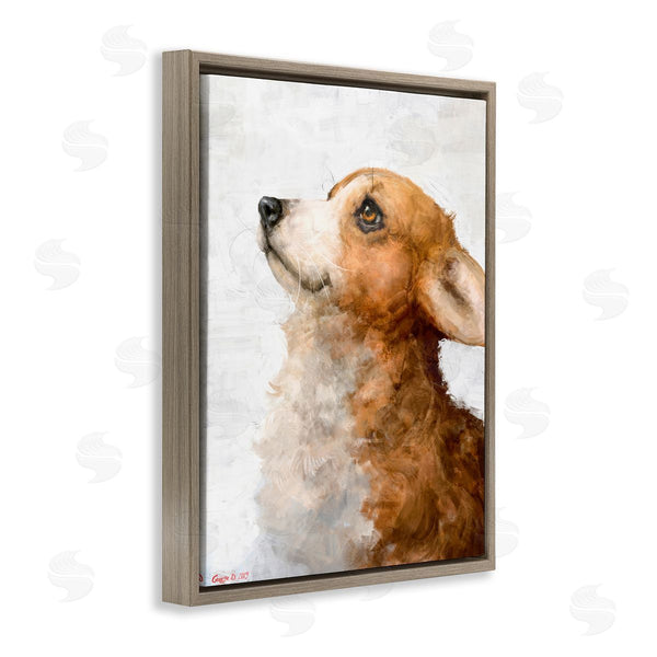 Stupell Industries George Dyachenko | Adorable Corgi Puppy Portrait Pet Dog Watercolor