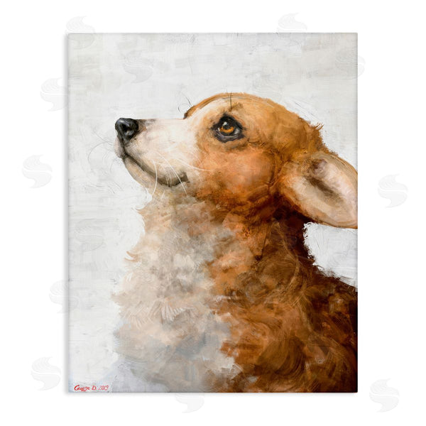 stupell industries George Dyachenko | Adorable Corgi Puppy Portrait Pet Dog Watercolor