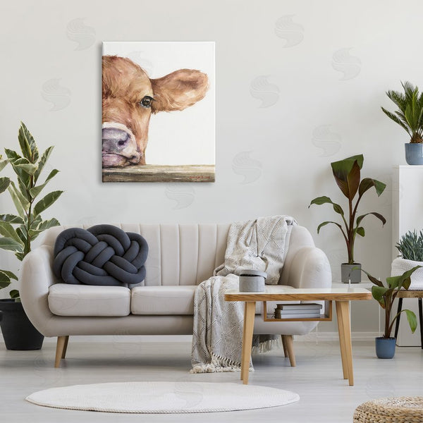 Stupell Industries George Dyachenko | Baby Calf Cow Resting Head Up-Close Rural Wall Art