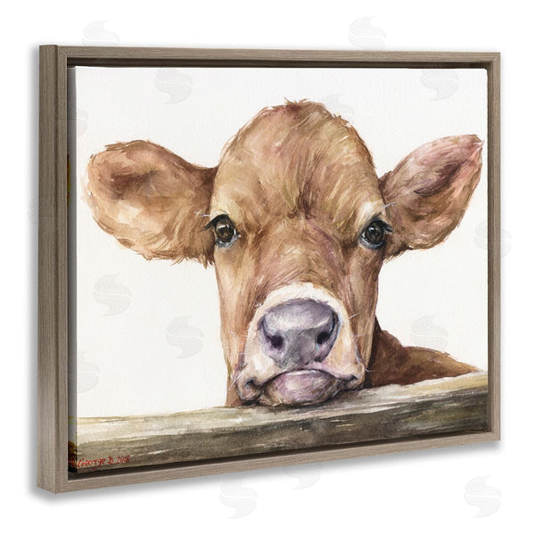 Stupell Industries George Dyachenko | Baby Cow Animal Watercolor