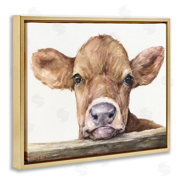 Stupell Industries George Dyachenko | Baby Cow Animal Watercolor