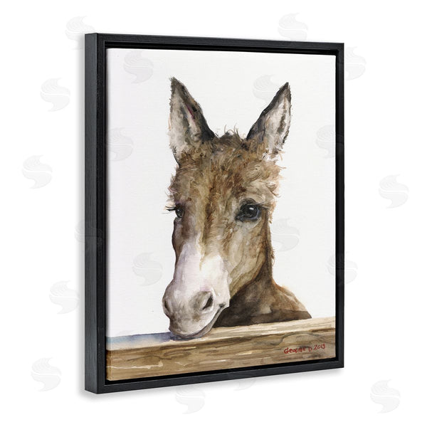 Stupell Industries George Dyachenko | Baby Donkey Portrait Adorable Farm Animal Wall Art