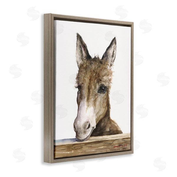Stupell Industries George Dyachenko | Baby Donkey Portrait Adorable Farm Animal Wall Art