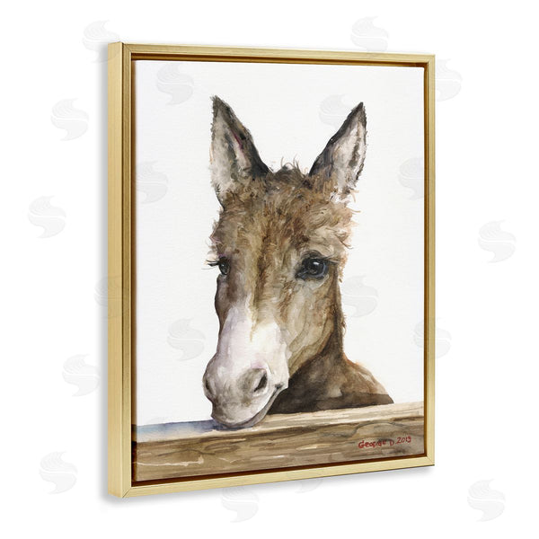 Stupell Industries George Dyachenko | Baby Donkey Portrait Adorable Farm Animal Wall Art
