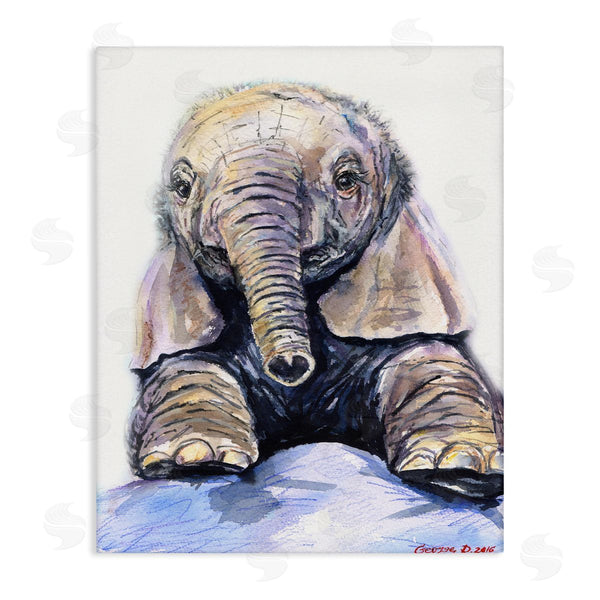 stupell industries George Dyachenko | Baby Elephant Small Trunk Adorable Safari Animal Wall Art