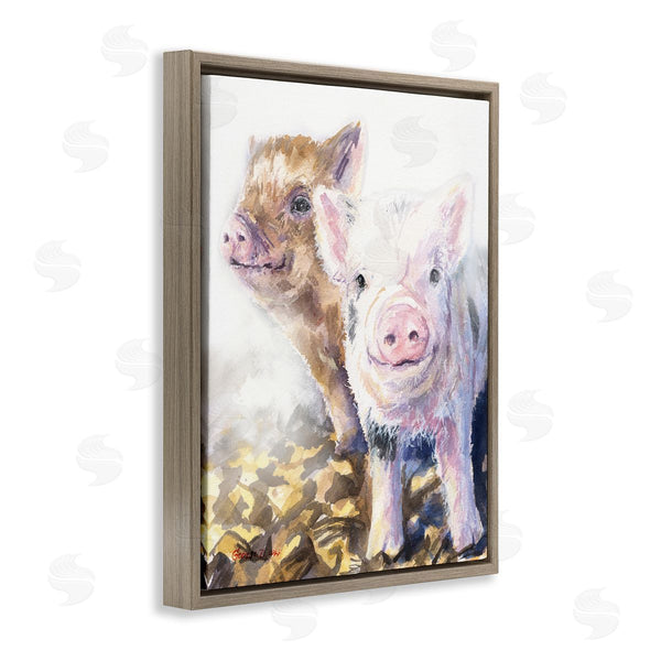 Stupell Industries George Dyachenko | Baby Piglets Smiling Adorable Farm Animals