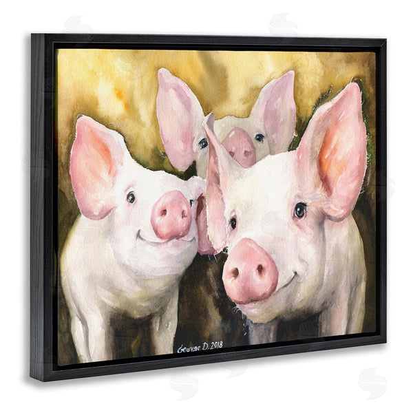 Stupell Industries George Dyachenko | Baby Pigs On Yellow