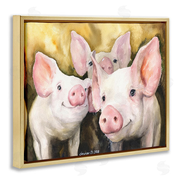 Stupell Industries George Dyachenko | Baby Pigs On Yellow