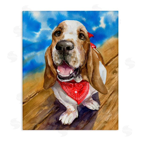 stupell industries George Dyachenko | Basset Hound with Bandana Wall Art