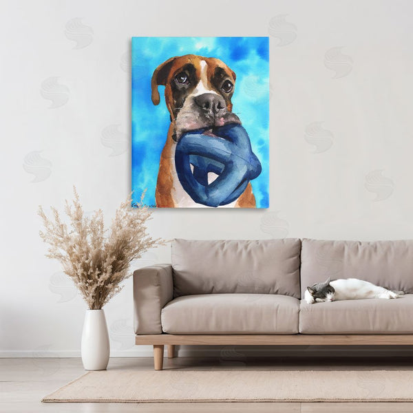 Stupell Industries George Dyachenko | Boxer And His Toy Blue Wall Art