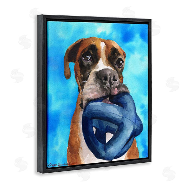 Stupell Industries George Dyachenko | Boxer And His Toy Blue Wall Art