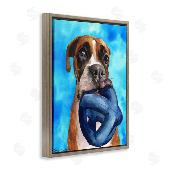 Stupell Industries George Dyachenko | Boxer And His Toy Blue Wall Art