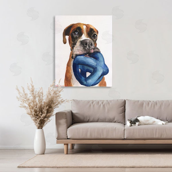 Stupell Industries George Dyachenko | Boxer And His Toy White Wall Art