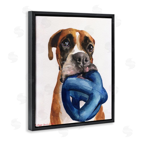 Stupell Industries George Dyachenko | Boxer And His Toy White Wall Art