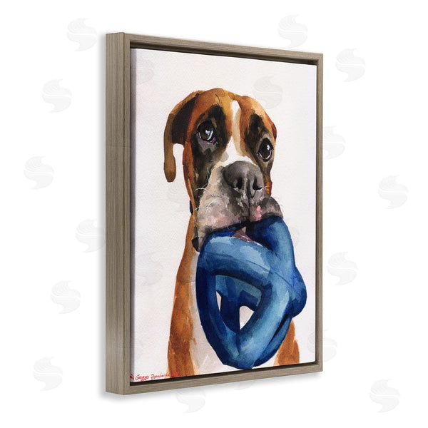 Stupell Industries George Dyachenko | Boxer And His Toy White Wall Art