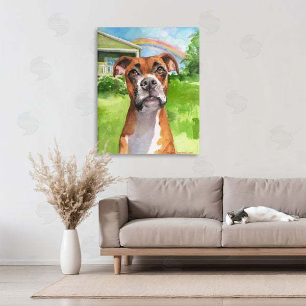 Stupell Industries George Dyachenko | Boxer And Rainbow Portrait Wall Art