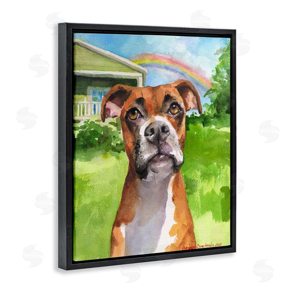 Stupell Industries George Dyachenko | Boxer And Rainbow Portrait Wall Art
