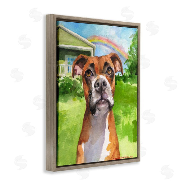 Stupell Industries George Dyachenko | Boxer And Rainbow Portrait Wall Art