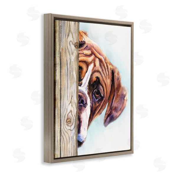 Stupell Industries George Dyachenko | Boxer Dog Hide And Seek Puppy Portrait