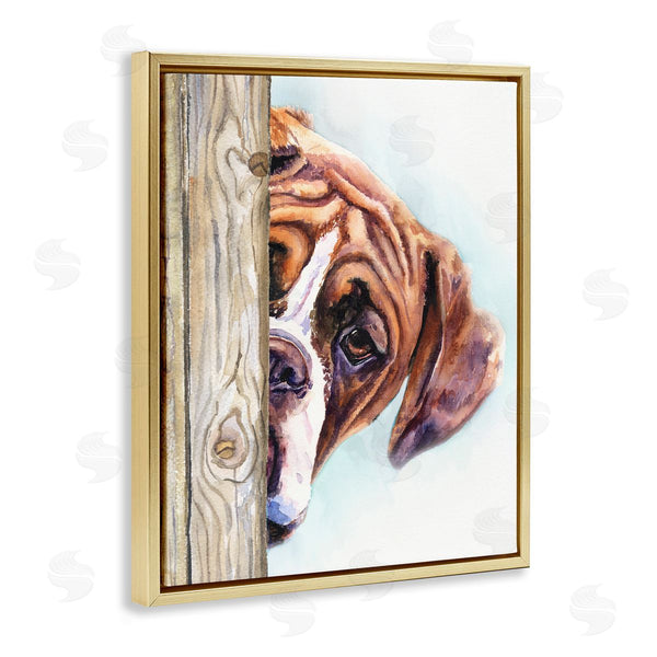 Stupell Industries George Dyachenko | Boxer Dog Hide And Seek Puppy Portrait
