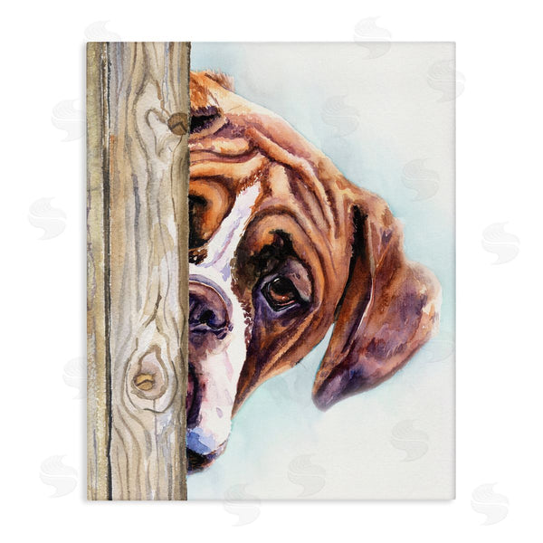 stupell industries George Dyachenko | Boxer Dog Hide and Seek Puppy Portrait