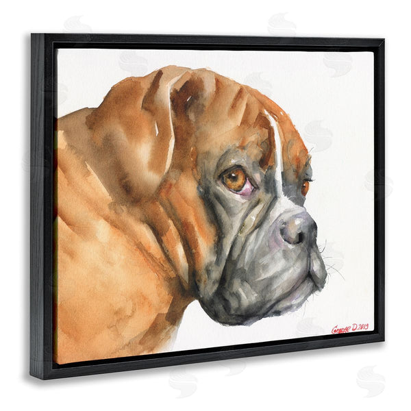Stupell Industries George Dyachenko | Boxer Dog Looking Back Adorable Pet Portrait