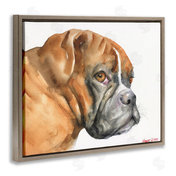 Stupell Industries George Dyachenko | Boxer Dog Looking Back Adorable Pet Portrait