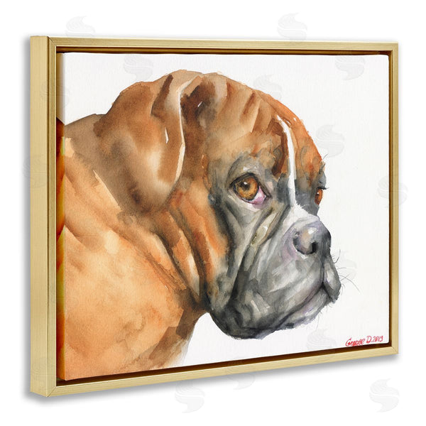 Stupell Industries George Dyachenko | Boxer Dog Looking Back Adorable Pet Portrait