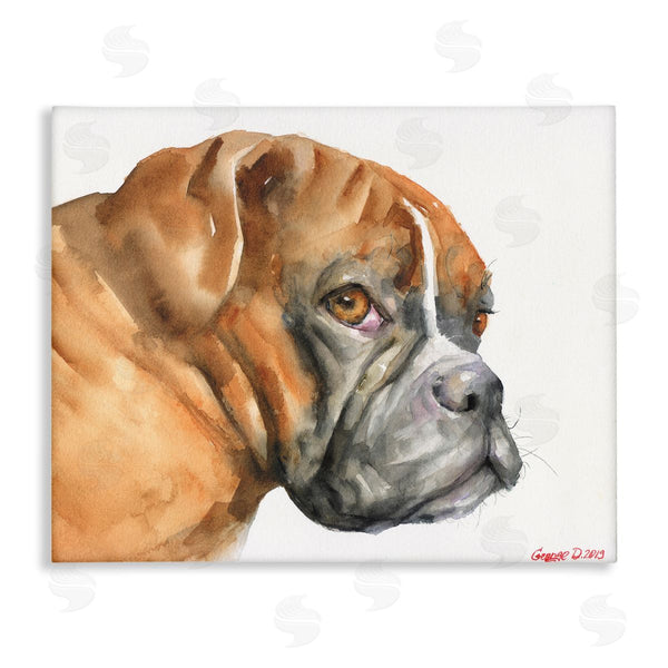 stupell industries George Dyachenko | Boxer Dog Looking Back Adorable Pet Portrait