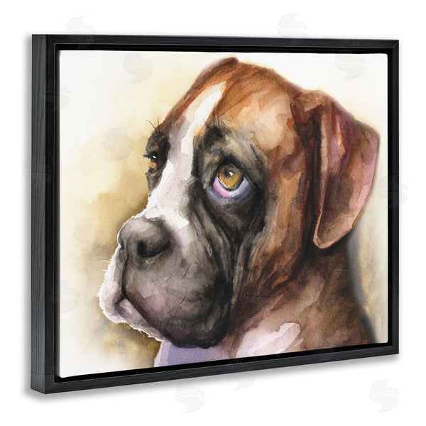 Stupell Industries George Dyachenko | Boxer Puppy Dog Eyes Adorable Pet Portrait