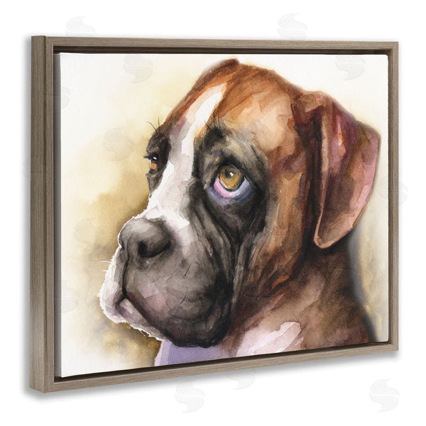 Stupell Industries George Dyachenko | Boxer Puppy Dog Eyes Adorable Pet Portrait