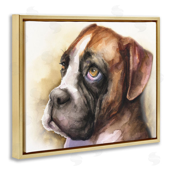Stupell Industries George Dyachenko | Boxer Puppy Dog Eyes Adorable Pet Portrait