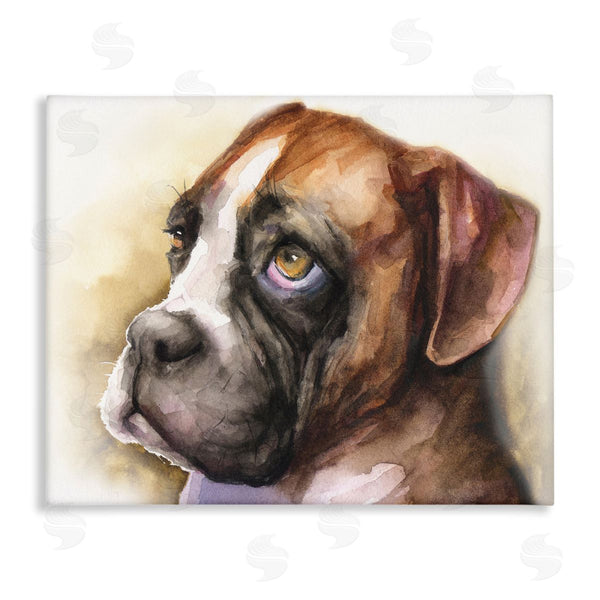 stupell industries George Dyachenko | Boxer Puppy Dog Eyes Adorable Pet Portrait