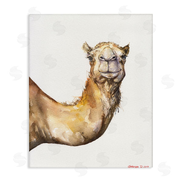 stupell industries George Dyachenko | Camel Side Portrait Desert Animal Tan White